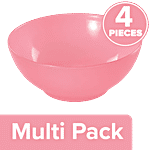 Princeware Microwaveable Plastic Multiutility Bowl - Pink, New Coral, L2271 PK 4 x 420 ml Multipack