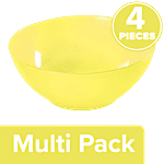 Princeware Microwaveable Plastic Multiutility Bowl - Yellow, New Coral, L2271 YL 4 x 420 ml Multipack