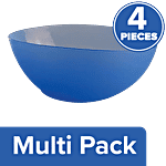 Princeware Microwaveable Plastic Multiutility Bowl - Blue, New Coral, L2272 BL 4 x 750 ml Multipack