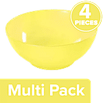Princeware Microwaveable Plastic Multiutility Bowl - Yellow, New Coral, L2272 YL 4 x 750 ml Multipack