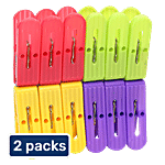 Swastik Gold Premium Plastic Cloth Clips - Assorted Colour 2 x 12 pcs Multipack
