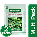 Natures Plus Lady Finger Plant Seeds For Home Garden 2 x Set of 1 Multipack