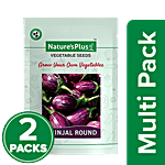 Natures Plus Brinjal Round Plant Seeds For Home Garden 2 x Set of 1 Multipack