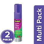 Scotch Permanent Adhesive Glue Stick - Purple, For Paper & Fabric 2 x 1 pc Multipack