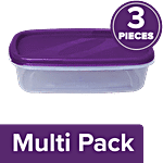 Princeware Store Fresh Rectangular Package Container - Plastic, Durable, BPA Free, Voilet 3 x 475 ml Multipack