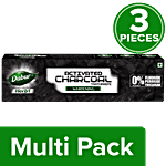 Dabur Herb'l Activated Black Gel Charcoal Toothpaste - Whitening, Flouride Free 3x120 g (Multipack)