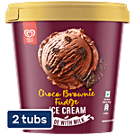 Kwality Wall's Choco Brownie Fudge Ice Cream 2x700 ml Tub (Multipack)