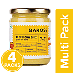 Barosi A2 Desi Cow Ghee - Bilona Method, Rich In Antioxidants, Aromatic & Pure 4x500 ml Multipack
