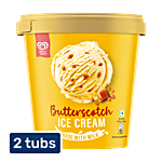 Kwality Wall's The Dairy Factory Butterscotch Ice Cream 2 x 700 ml Tub (Multipack)
