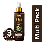 Wow Skin Science 10-In-1 Active Hair Oil - With Natural Actives, For All Hair Types, 3x200 ml Multipack