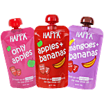 Happa Apples + Mangoes & Bananas + Apples & Bananas Organic Fruits Puree, 100 g Each Combo (3 Items)