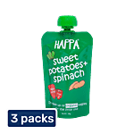 Happa Sweet Potatoes + Spinach Organic Veggies Puree Baby Food - Stage 2, 6 Months+ 3x100 g (Multipack)