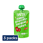 Happa Sweet Potatoes + Mangoes + Pears Organic Fruits Puree Baby Food - Stage 3 3x100 g (Multipack)