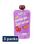 Happa Mangoes + Bananas Organic Fruits Puree - Stage 2 3x100 g (Multipack)