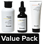 Minimalist 7% Alpha Lipoic & Glycolic Cleanser + Alpha Arbutin 2% Serum + SPF 50 Sunscreen Combo 3 Items
