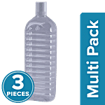 bb home Leo Plastic PET Water Bottle - Break Resistant, Leak Proof, Narrow Mouth, Clear 3 x 1 L Multipack