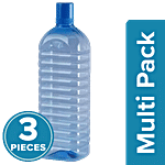 bb home Leo Plastic PET Water Bottle - Break Resistant, Leak Proof, Narrow Mouth, Blue 3 x 1 L Multipack