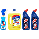 bb Combo Harpic Toilet Cleaner Liquid, Original, (1 L x 2 Packs) + Lizol Floor Cleaner Liquid - Citrus, 2 L + Colin Glass & Surface Cleaner Liquid Spray, Regular, 500 ml Combo 4 items