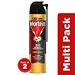 Mortein 2-In-1 Mosquito & Cockroach Killer Spray - Lemon Fragrance 2 x 400 ml Multipack