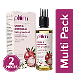 Plum Onion Bhringraj Hair Growth Oil With Curry Leaf No Parabens Vegan 2X100 ml Multipack