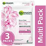Garnier Skin Naturals Serum Mask - Sakura White Water Glow 3 x 28 g Multipack