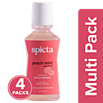 Spicta Peach Mint Mouthwash - With Fitkari/Alum 4 x 250 ml Multipack