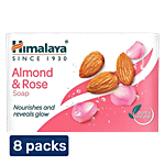 Himalaya Almond & Rose Soap, Moisturises & Cools Skin 8 x 125 g Multipack