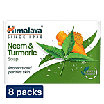 Himalaya Neem & Turmeric Bathing Soap, Cleanses & Purifies Skin 8x125 g Multipack