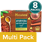 Himalaya Ayurveda Sandal Glow Soap - Nourishes & Softens Skin, Long Lasting Aroma 8x125 g Multipack