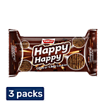 Parle Happy Happy Choco-Chip Cookies - Baked & Topped With Choco-Chips 3X63 g Multipack