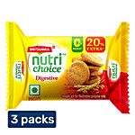 Britannia nutri choice Digestive Biscuit - Fibre-Rich, Healthy Snack 3X41.7 g Multipack