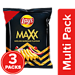 Lay's Maxx Potato Chips - Sizzling Barbeque, Crunchy 3X15 g Multipack