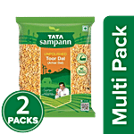 Tata Sampann Unpolished Toor Dal/Arhar Dal 2 x 1 kg (Multipack)
