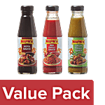 Nilon's Soya Sauce + Red Chilli Sauce + Green Chilli Sauce, 180 g Each Combo 3 Items