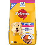 Pedigree Puppy Dry Dog Food, Chicken & Milk, 3 kg, 100% Complete & Balanced Food for Puppies 3 kg