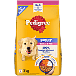 Pedigree Puppy Dry Dog Food, Chicken & Milk, 3 kg, 100% Complete & Balanced Food for Puppies 3 kg 