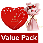 bb Combo 6 Multicolour Roses Valentines Day, Lindberg Premium Chocolate Gift Box, 19 pcs Combo 2 Items