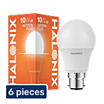 Halonix LED Bulb - Astron Plus 10W With B22 Base, Cool Day Light, White 6x1 pc Multipack