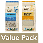 Organic Tattva Organic Poha Thick - 500 g & Organic Besan - 500 g Combo