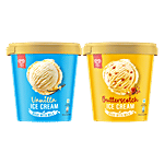 Kwality Wall's Frozen Dessert - Shameless Vanilla + Crunchilicious Butterscotch, Each 700 ml Combo 2 Items