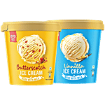 Kwality Wall's Butterscotch + Vanilla Ice Cream, 700 ml Each Combo (2 Items)