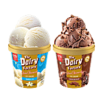 Kwality Wall's Frozen Dessert - Shameless Vanilla + Darkly Divine Chocolate, Each 700 ml Combo 2 Items