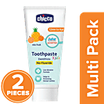 Chicco Mix Fruit Toothpaste - No Fluoride, Prevents Cavities, 12 Months To 6 Years Old 50 g X 2 Multipack