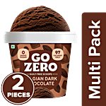Go Zero Belgian Dark Chocolate Guilt Free Ice Cream 2x100 ml Cup (Multipack)
