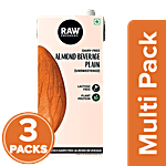 Raw Pressery Almond Milk - Plain, Unsweetened, Vegan, Plant Protein 3 x 1 L Multipack