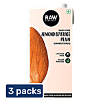 Raw Pressery Almond Milk - Plain, Unsweetened, Vegan, Plant Protein 3 x 1 L Multipack