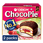 Orion Strawberry Choco Pie with Free Korean Tattoo inside 2x336 g (Multipack)