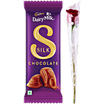 bb Combo Cadbury Dairy Milk Silk Chocolate, 144 g + Rose Red Flower Combo (2 items)