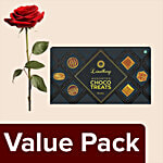 bb Combo Lindberg Assorted Choco Treats 200 g Box + Fresho Roses Dutch Red 50 g 1 pc BB COMBO 2 items