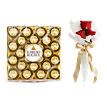 bb Combo Ferrero Chocolate 24 pcs Box + IGP Captivating Rose Bouquet 1 pc BB COMBO 2 items